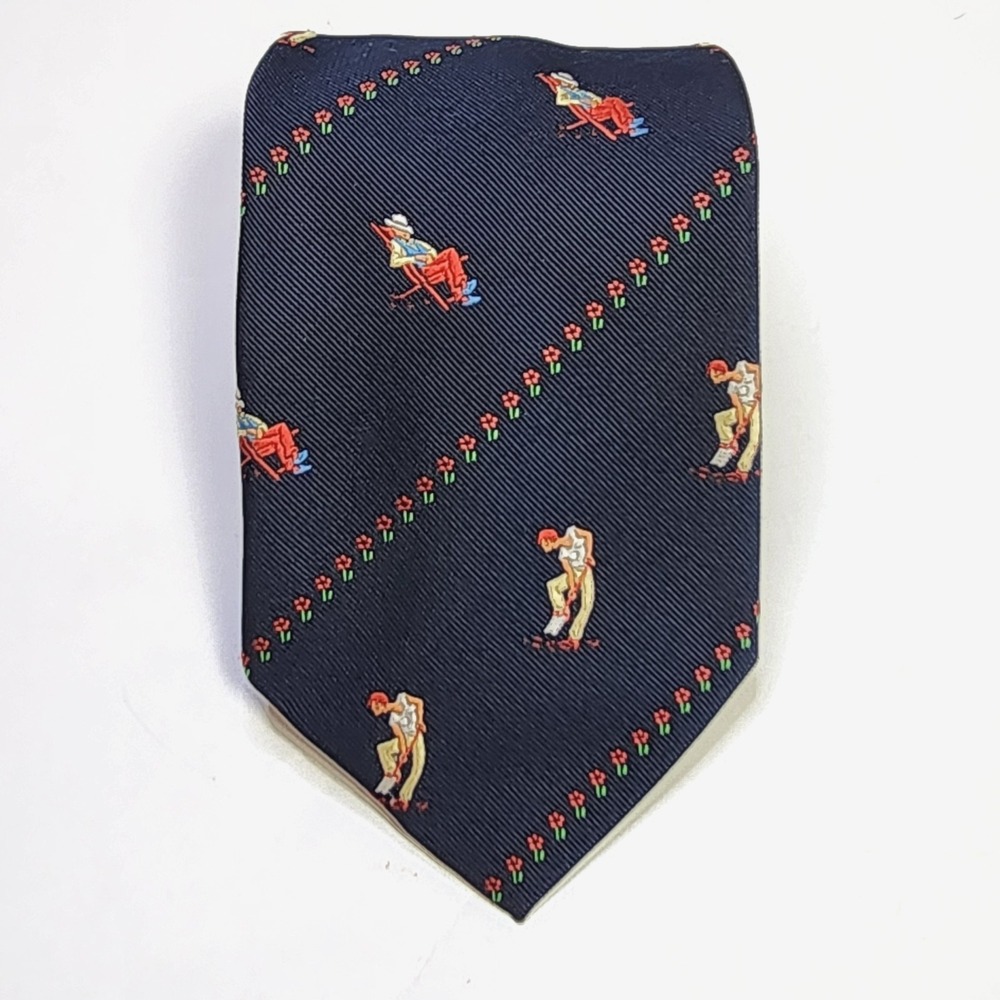 70's BRIAR Pride Of England  Necktie Tie Humorous Garden Flowers